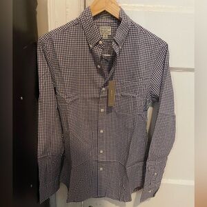 J. Crew Navy and White Gingham Shirt